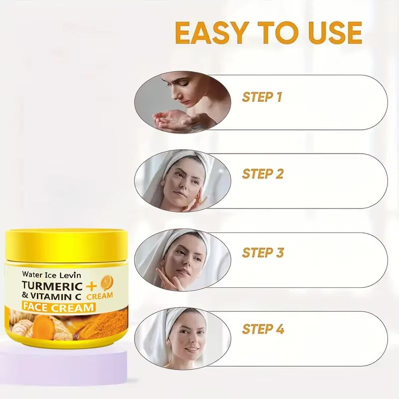 Turmeric & Vitamin C Anti-Aging Moisturizing Cream – Collagen + Hyaluronic Acid Skin Care