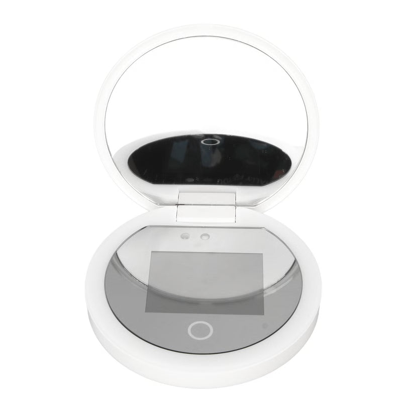 Travel Makeup UV Mirror Sunscreen Testing Camera with Light, 2X Magnification, 3.5in Compact Pocket Size
