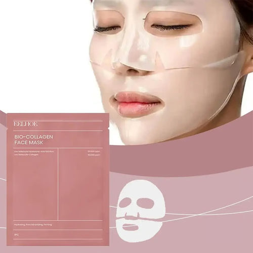 Bio Collagen Face Mask, Shrink Pores, Deep Hydration, and Firming for a Bright, Moisturized, and Youthful Skin