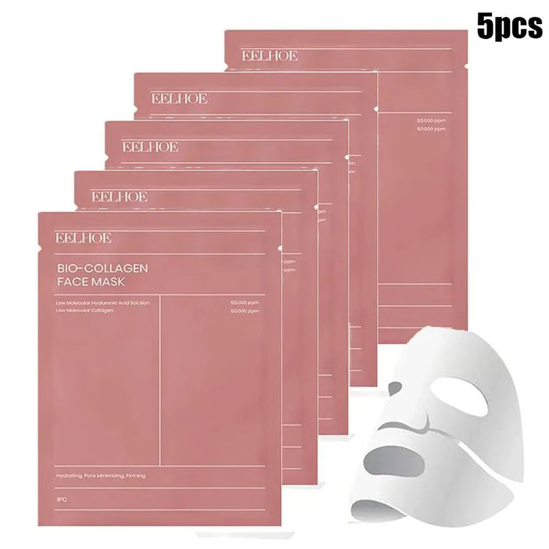 Bio Collagen Face Mask, Shrink Pores, Deep Hydration, and Firming for a Bright, Moisturized, and Youthful Skin