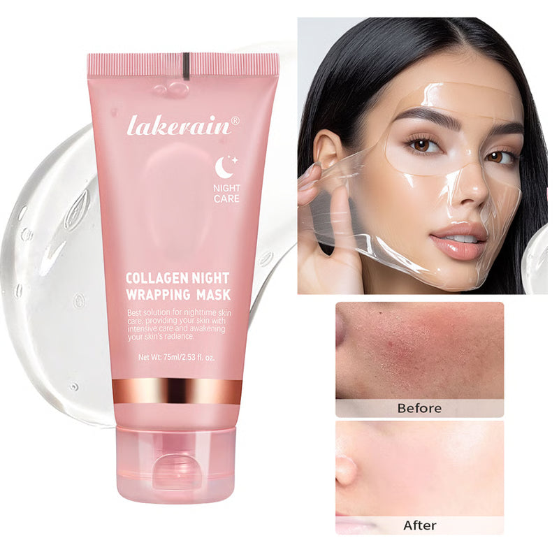 Collagen Overnight Wrapping Peel Off Facial Mask, Elasticity Hydration Care, Deep Firming, Reduces Sagging, Dullness